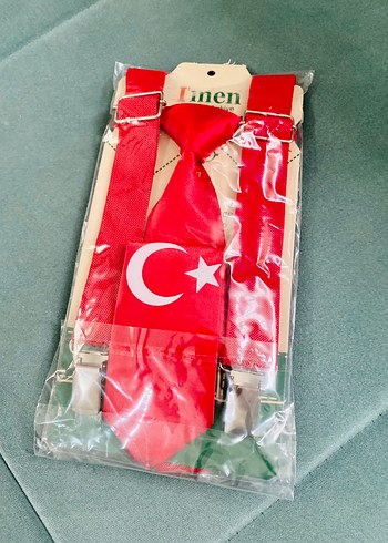 Türk bayraklı kravat seti - Görsel 3
