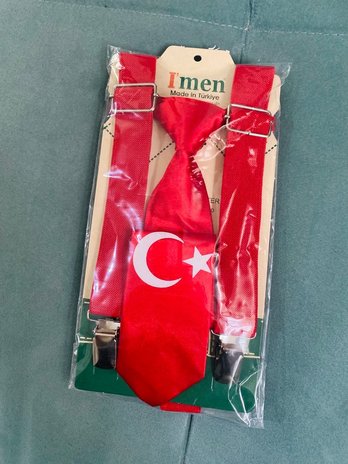 Türk bayraklı kravat seti - Görsel 2