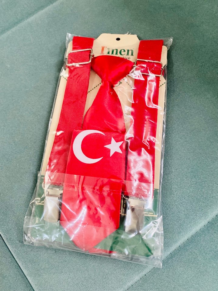Türk bayraklı kravat seti - Görsel 3