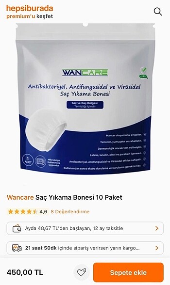 Diğer Saç yıkama bonesi