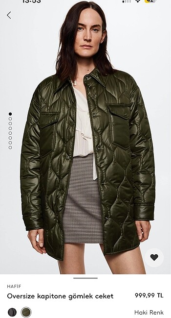 Mango Oversize kapitone gömlek ceket