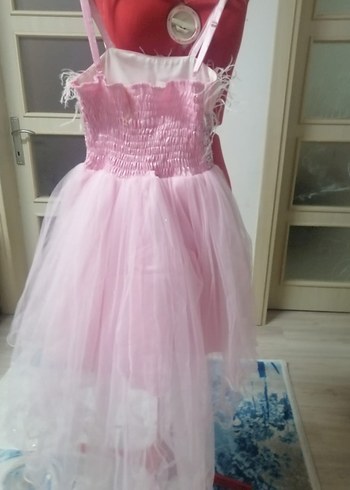 Pembe Nakışlı Kız Çocuk Elbisesi - Görsel 4