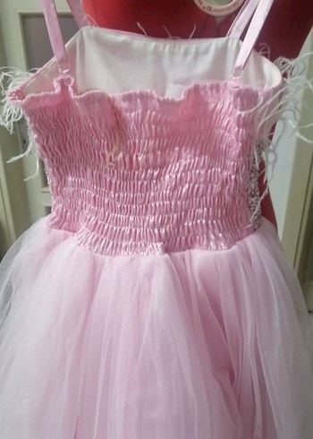 Pembe Nakışlı Kız Çocuk Elbisesi - Görsel 6