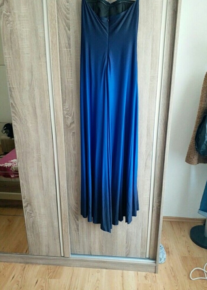 Mavi uzun elbise - Görsel 4