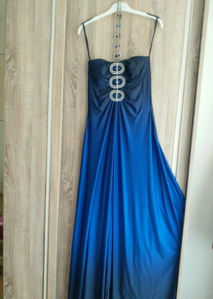 Mavi uzun elbise - Görsel 2
