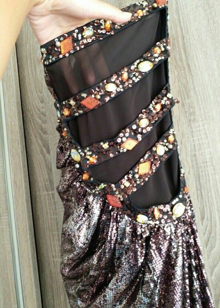 Uzun parlak elbise - Görsel 3