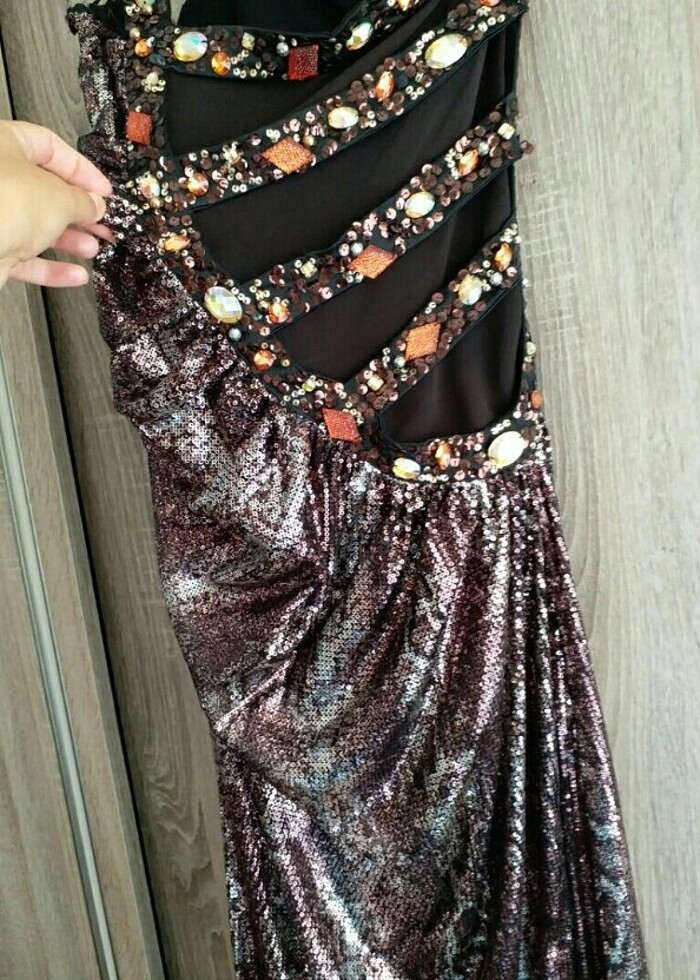 Uzun parlak elbise - Görsel 4