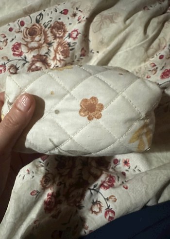 Nakışlı Beyaz Bohem Kadın Makyaj Çantası - Görsel 5