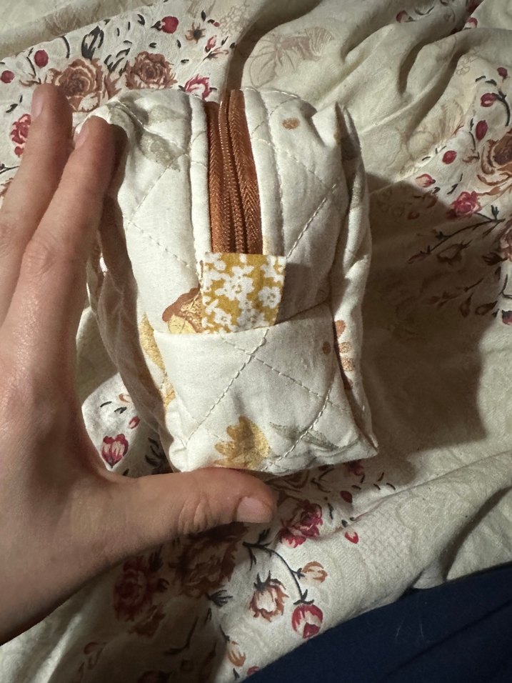 Nakışlı Beyaz Bohem Kadın Makyaj Çantası - Görsel 4