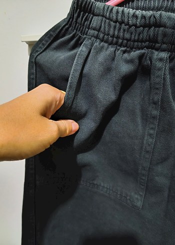 Siyah Rahat Kesim Kadın Denim Pantolon - Görsel 2