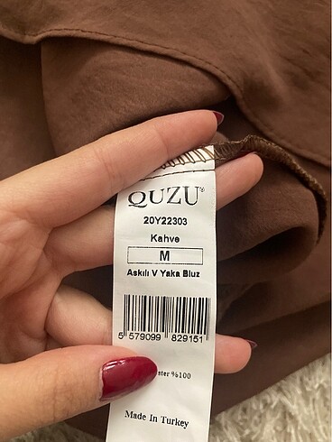 38 Beden kahverengi Renk Quzu askılı bluz