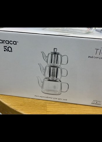 Karaca Karaca Cam Çaydanlık Takımı 3 lu