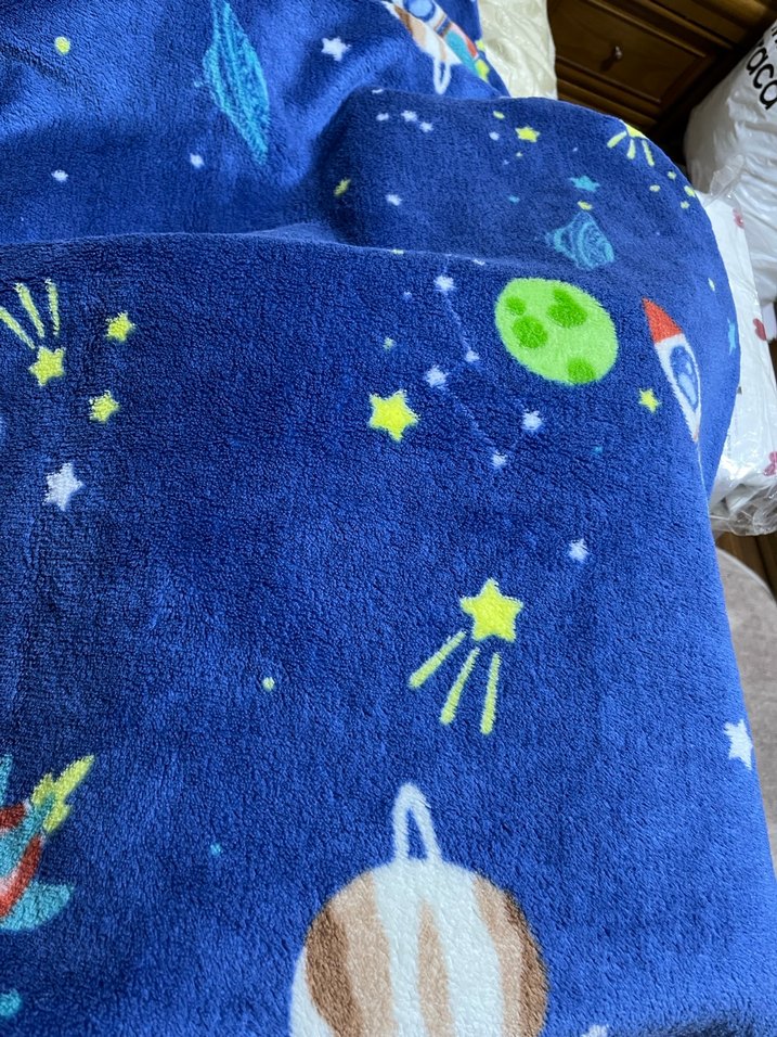 Karaca Renkli Baskılı Mavi Çocuk Battaniyesi - Görsel 3