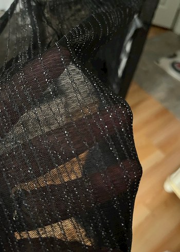 Pentı Uzun Siyah Kadın Sabahlık - Görsel 3