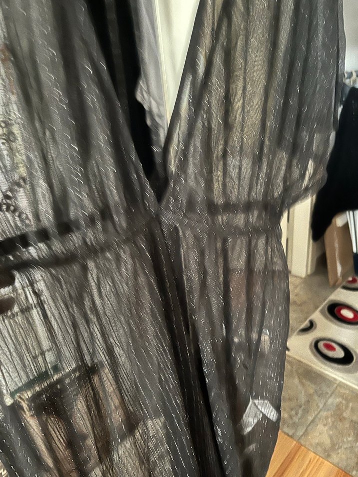 Pentı Uzun Siyah Kadın Sabahlık - Görsel 2