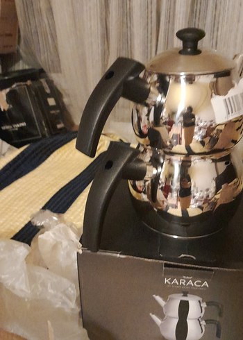 karaca mini boy Siyah Kulplu Çaydanlık Seti - Görsel 8