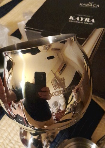 karaca mini boy Siyah Kulplu Çaydanlık Seti - Görsel 6