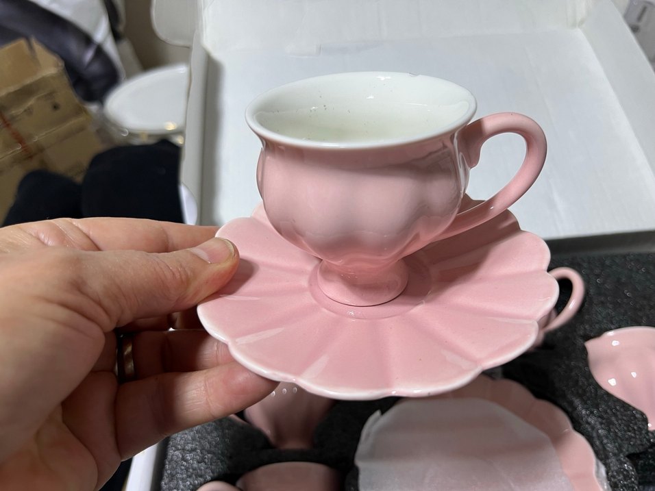 Karaca Pastel Pembe porselen Fincan ve Tabak Seti - Görsel 2