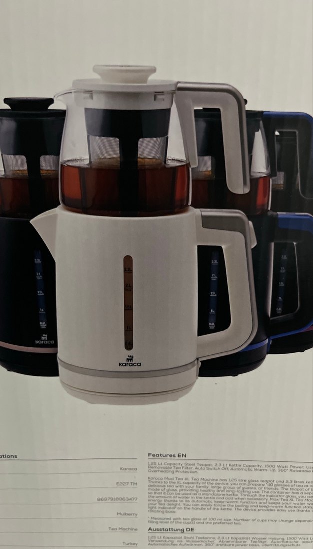 Karaca Beyaz-Krem Renkli Elektrikli Çay Makinesi - Görsel 2