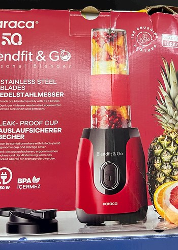 Karaca Blendfit & Go Kişisel Mavi Blender mavi kırmızı gold renk - Görsel 2
