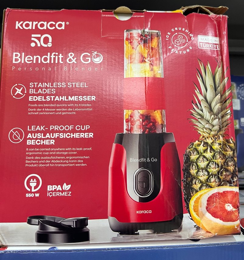 Karaca Blendfit & Go Kişisel Mavi Blender mavi kırmızı gold renk - Görsel 2