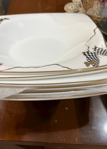 Karaca incıKelebek Desenli Beyaz Porselen yemek tabagı 6 adet - Görsel 4