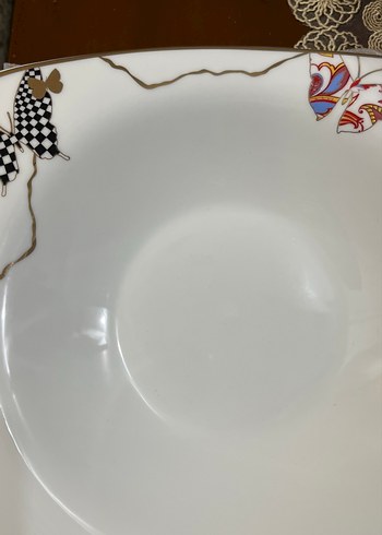 Karaca incıKelebek Desenli Beyaz Porselen yemek tabagı 6 adet - Görsel 2
