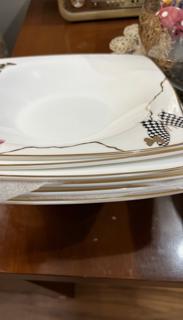 Karaca incıKelebek Desenli Beyaz Porselen yemek tabagı 6 adet - Görsel 4