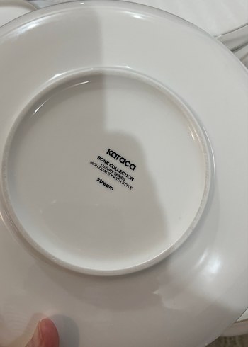 Karaca 18 parça yemek takımı Gri Kenarlı Beyaz Yemek Kapları - Görsel 3