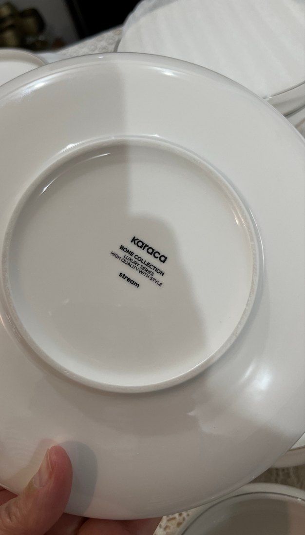 Karaca 18 parça yemek takımı Gri Kenarlı Beyaz Yemek Kapları - Görsel 3