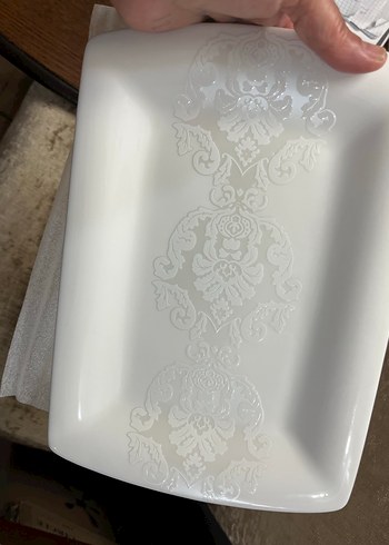 Karaca Gri Dal Desenli Beyaz Servis Tabağı - Görsel 6