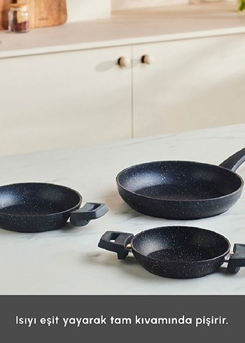 karaca Siyah Granit Kaplama Tava Seti - Görsel 2