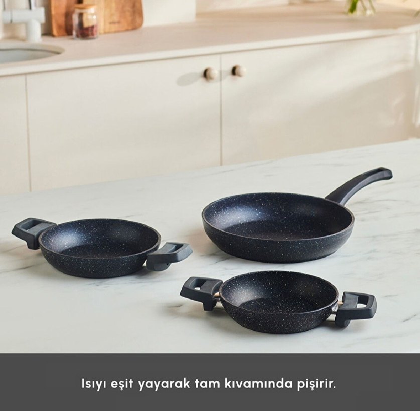 karaca Siyah Granit Kaplama Tava Seti - Görsel 2