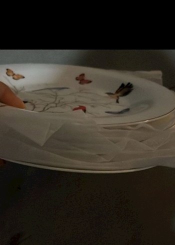 karaca inci serisi Kelebek ve Kuş Desenli Beyaz Yemek Takımı - Görsel 4