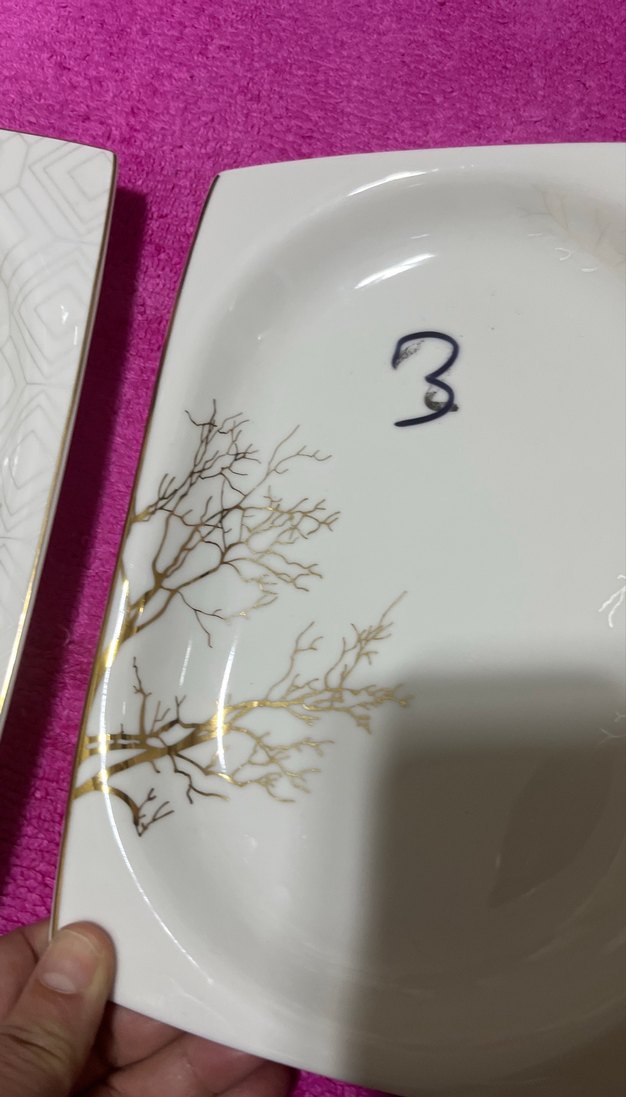 Beyaz Dal Desenli Porselen Tabak Seti adettttttttttttt - Görsel 4