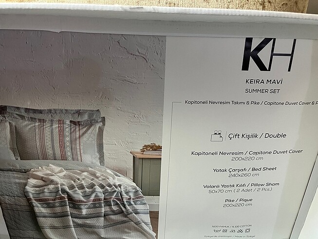 Karaca Home Kapitone yorgan kılıfı bir adet pike bir adet çarşaf iki adet ya