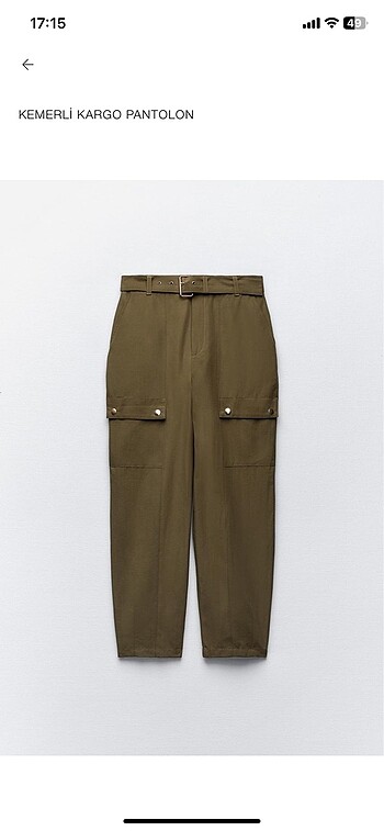 Zara kargo pantolon