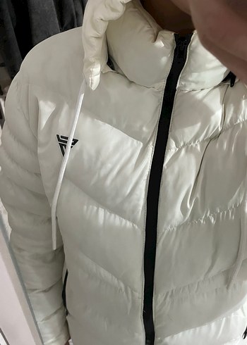 Beyaz Fermuarlı Kadın Kışlık Mont - Görsel 2