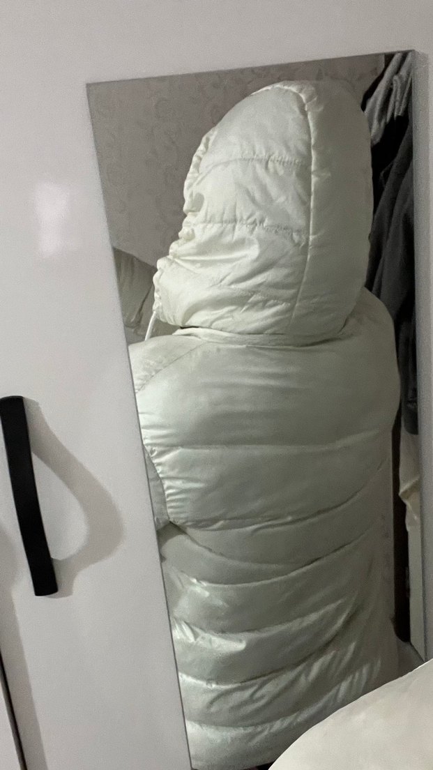 Beyaz Fermuarlı Kadın Kışlık Mont - Görsel 3