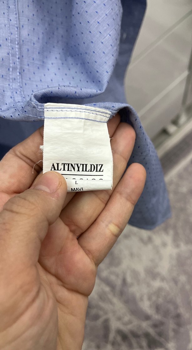 Erkek Mavi Kısa Kollu Gömlek - Görsel 3