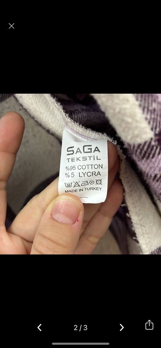 Mor Ekose Desenli Düğmeli Kadın Gömlek - Görsel 2