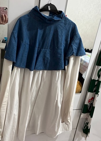 Kadın Kot Beyaz Garnili Tesettür Tumik - Görsel 2