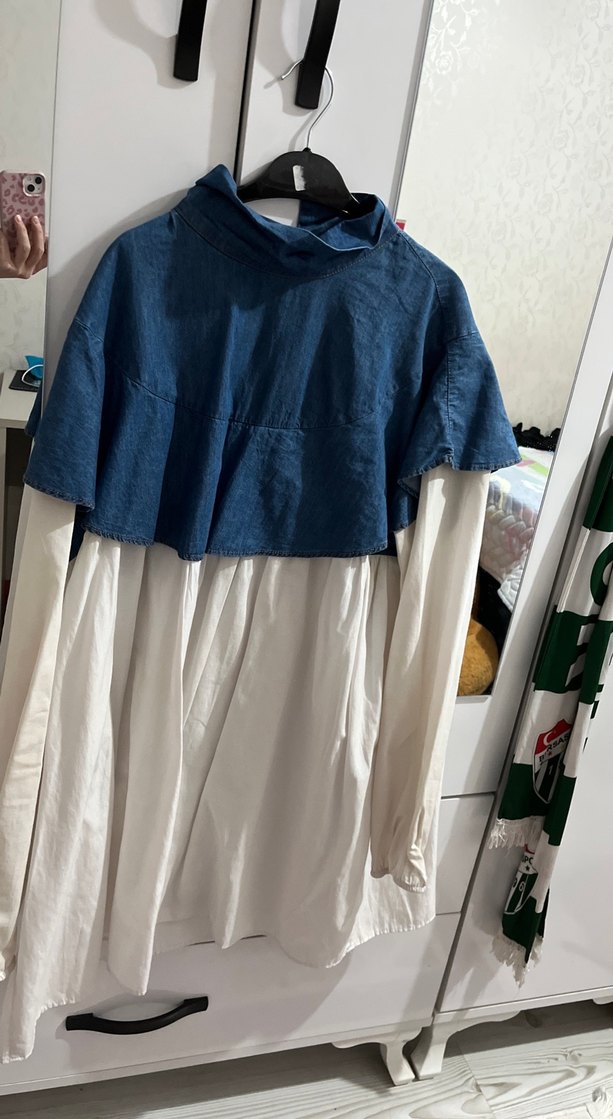 Kadın Kot Beyaz Garnili Tesettür Tumik - Görsel 2