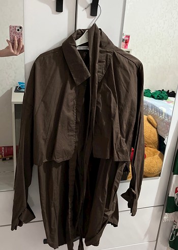 Kahverengi Kemerli Kadın Tunik - Görsel 2