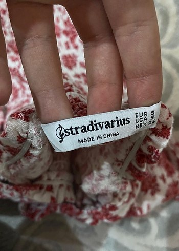 Stradivarius Kırmızı Desenli Mini Bohem Elbise