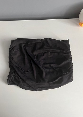 Beyaz-Siyah Straplez Kadın Büstiyer Midi İkili - Görsel 2