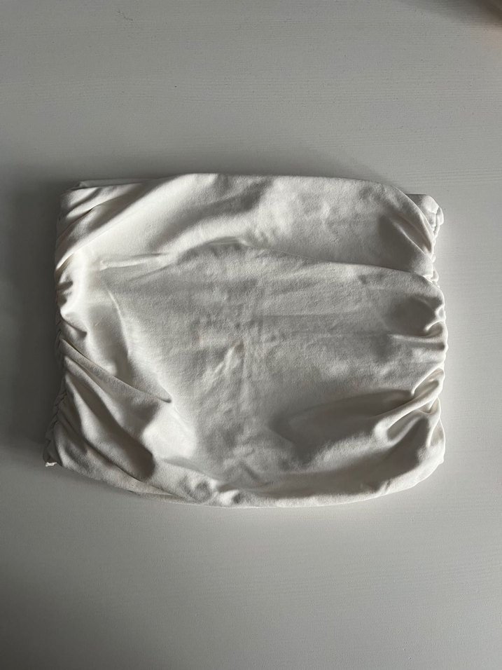 Beyaz-Siyah Straplez Kadın Büstiyer Midi İkili - Görsel 3