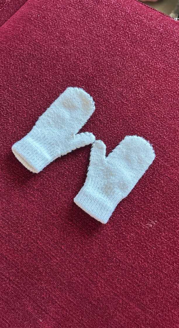 Nakışlı Beyaz Kız Çocuk Eldiveni - Görsel 2