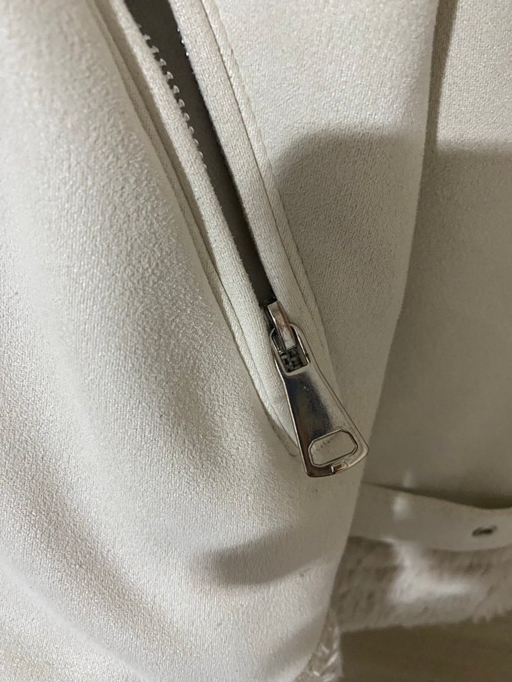 Kürklü Bej Kadın Mini Ceket - Görsel 3