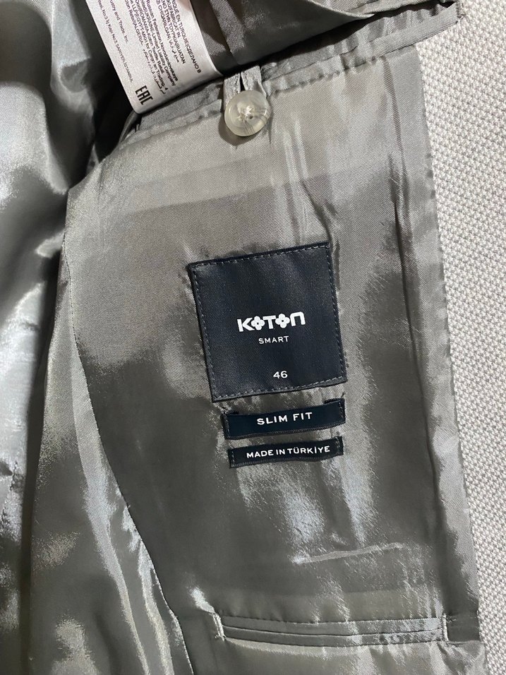 Gri Erkek Düğmeli Regular Fit Takım Ceketi - Görsel 3